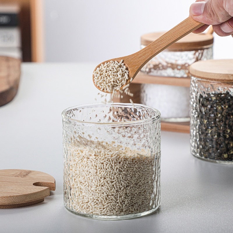 hammered-glass-storage-jar-setkitchenliving-simply-house-272280 Kitchen Hammered Glass Storage Jar Set - Living Simply House