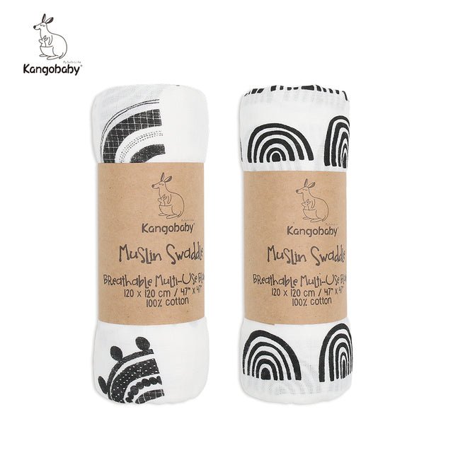 kangobaby-100-cotton-muslin-swaddle-2pkchildrensliving-simply-house-432898 Children's Kangobaby 100% Cotton Muslin Swaddle (2pk) - Living Simply House