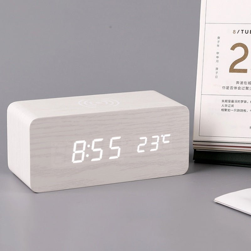 wooden-electric-alarm-clock-with-wireless-charging-padelectronicsliving-simply-house-165476 Electronics Wooden Electric Alarm Clock with Wireless Charging Pad - Living Simply House
